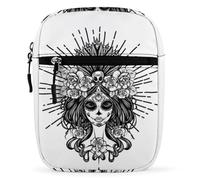 Lyfthologen Borsa a tracolla, borsa a tracolla con punto interrogativo, piccola borsa multiuso per lavoro, viaggi d'affari, Dia De Los Muertos Teschio, Taglia unica