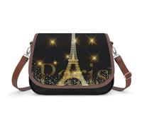 Lyfthologen Borsa a tracolla in pelle con motivo mimetico verde, borsa a tracolla da donna, per viaggi, lavoro, uso quotidiano, Torre Eiffel di Parigi, Taglia unica