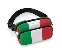 Lyfthologen Marsupio a forma di funghi, marsupio regolabile per corsa, camminata, escursionismo, Bandiera Italia, 20x13cm