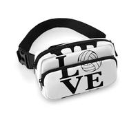 Lyfthologen Marsupio da ginnastica, regolabile, per corsa, camminata, escursionismo, Amo la pallavolo, 20x13cm