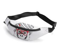Lyfthologen Marsupio per la matematica lineare, marsupio regolabile per corsa, camminata, escursionismo, Scimmia carina con gli occhiali, 36*15cm