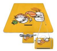 Lyfthologen Tappetino da picnic, divertente coperta quadrata da picnic per sushi, tappeti per esterni, 148 cm x 148 cm