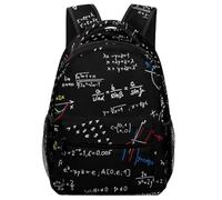 Lyfthologen Zaino casual in tessuto Oxford resistente, con dinosauri in bianco e nero, borsa da college per ragazzi, ragazze, viaggi, sport, Matematica Matematica Lineare Educazione, One Size