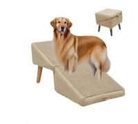 LYGBDSS Per Cani,Passaggi Pieghevoli in Legno con Superficie Morbida Non Slip,Rampa di Supporto Regolabile per Cani E Gatti di Cocci,Ideale per Divani Letto Auto Camion O Accesso alla Piscina,Cachi