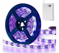 LYGKJ Striscia UV a luce nera a LED Kit per lame a LED alimentati a batteria Cintura 390-400nm 6.6FT 2M SMD 2835 IP65 impermeabile 120LED Cassetta di Batteria (UV)