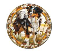 Lygond Targa decorativa in latta Australian Shepherd energico per case di campagna Amanti degli animali e interni ispirati all'arte Targhe in metallo vintage in alluminio resistente per patio 30,5×