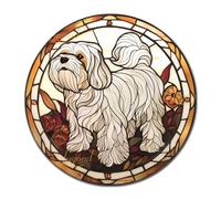 Lygond Targa decorativa in latta morbida maltese per casa, ufficio, aree appassionate di maltese e interni a tema rustico, resistente in alluminio, divertente cartello da giardino per giardino, 30,5 x