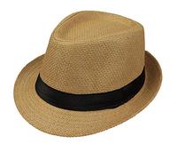 Lyguy - Cappello estivo per bambini, da spiaggia, in paglia, jazz, panama, trilby, Fedora, per esterni, traspirante, per ragazze e ragazzi