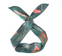 Lyguy Fascia per capelli, Boho Vintage Fresh Fascia da donna Twist Iron Wired Hairband Cute Rabbit Earars Bowknot Tropical Leaf Floral Print Turbante F #