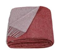 LYHome Coperta in Lana Merinos - Copriletto Plaid per Letto Divano, Singolo Una Piazza e Mezza Matrimoniale, Coperte Per Invernale Estiva Morbida Calda (140x200 cm, Terracotta Grigio Doppio lato)
