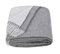 LYHome Coperta in Lana Merinos - Copriletto Plaid per Letto Divano, Singolo Una Piazza e Mezza Matrimoniale, Coperte Per Invernale Estiva Morbida Calda e Grande (140x200 cm, Grigio Doppio lato)