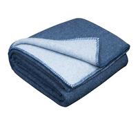 LYHome Coperta Lana - Pura e Calda Copriletto per Divano Letto Singolo, Plaid Invernale Autunnale, Coperte da Viaggio Esterni Campeggio Militare Esercito (150x215 cm, Blu Chiaro - Blu Doppio lato)
