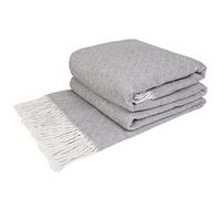 LYHome Сoperta Cotone - Copriletto per Letto Divano, Copridivano Singolo Una Piazza e Mezza Matrimoniale, Plaid Mezza Stagione, Coperte Estivo, Primaverile (140 x 200 cm | Grigio e Bianco Quadri)