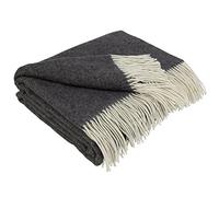 LYHome Plaid Cashmere con Lana Merinos - Coperta Invernale, Copriletto per Letto Divano, Singolo Matrimoniale Mezza Stagione, Coperte Morbida (140 x 200 cm | Grigio Scuro - Bianco A spina di pesce)
