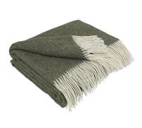 LYHome Plaid Cashmere con Lana Merinos - Coperta Invernale, Copriletto per Letto Divano, Singolo Matrimoniale Mezza Stagione, Coperte Pura Lana Morbida (140 x 200 cm | Oliva A spina di pesce)