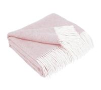 LYHome Plaid Cashmere con Lana Merinos - Coperta Invernale, Copriletto per Letto Divano, Singolo Matrimoniale Mezza Stagione, Coperte Pura Lana Morbida (140 x 200 cm | Rosa Tenue A spina di pesce)