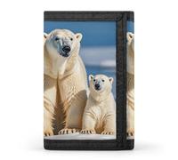LYHVSFJW 2 Polar Bears Portafoglio Trifold con 8 slot per schede, sottile tasca portamonete con cerniera, diviso, per uomini e donne, 2 Orsi Polari, Taglia unica, Moderno