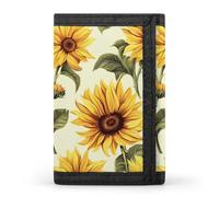 LYHVSFJW 2 Polar Bears Portafoglio Trifold con 8 slot per schede, sottile tasca portamonete con cerniera, diviso, per uomini e donne, Girasole estive, Taglia unica, Moderno