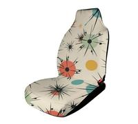 LYHVSFJW Atomic Stars - Coprisedili anteriori universali per auto, motivo retrò con stelle, set completo, personalizzabili, coprisedili anteriori