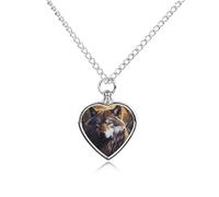 LYHVSFJW Collana con ciondolo a forma di lupi e acchiappasogni, per cenere, cuore, cremazione, cane, gatto, urna per animali domestici, gioiello per cremazione, gioielli, ciondolo commemorativo per