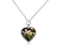 LYHVSFJW Collana con urna a forma di cuore con neve sotto la lampada, per cenere, collana per cremazione, cani, gatti, urna per animali domestici, gioiello per cremazione, ciondolo commemorativo per