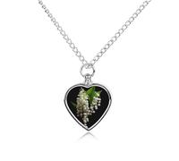 LYHVSFJW Collana con urna a forma di gigli della valle per ceneri a forma di cuore, collana per cremazione di cani e gatti, ciondolo per animali domestici