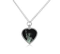 LYHVSFJW Collana con urna a forma di statua della libertà, per ceneri a forma di cuore, collana per cremazione, cani e gatti, ciondolo per animali domestici
