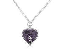 LYHVSFJW Collana con urna spettrale gotica viola nera per ceneri cuore collana per cremazione cani gatti ciondolo urna per animali domestici cremazione gioielli medaglione gioielli ricordo ciondolo