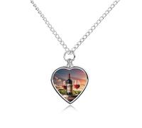 LYHVSFJW Collana in legno con urna a forma di botte di vino su bottiglia di vino, per ceneri a forma di cuore, collana per cremazione, cani e gatti, ciondolo per animali domestici