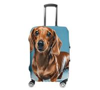 LYHVSFJW Copertura elastica per bagagli con bassotto Weiner Pet Dog lavabile valigia manica durevole custodia da viaggio con aperture con cerniera adatta per bagagli da 48-81 cm (), bianco, XL, Fiori