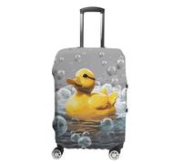 LYHVSFJW Copertura elastica per bagagli con bolle d'anatra, lavabile, custodia da viaggio durevole con aperture con cerniera, adatta per bagagli da 48 a 81 cm (), bianco, S, Fiori e Animali