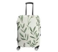 LYHVSFJW Copertura elastica per bagagli, con fiori verdi, erbe, foglie e rami di salvia, lavabile, resistente, con aperture con cerniera, adatta per bagagli da 48-81 cm (), bianco, M, Fiori e Animali