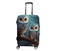 LYHVSFJW Copertura elastica per bagagli con gufo sull'albero, lavabile, custodia da viaggio durevole con aperture con cerniera, adatta per bagagli da 48-81 cm (), bianco, XL, Fiori e Animali