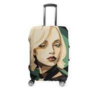 LYHVSFJW Copertura elastica per bagagli, con ritratto colorato, lavabile, resistente, con aperture con cerniera, adatta per bagagli da 48 a 81 cm (), bianco, S, Fiori e Animali