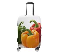 LYHVSFJW Copertura elastica per bagagli, con tre peperoni freschi, lavabile, resistente, con aperture con cerniera, adatta per bagagli da 48-81 cm (), bianco, M, Fiori e Animali