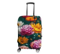 LYHVSFJW Copertura elastica per bagagli con tutti i fiori che sbocciano insieme, lavabile, custodia resistente per valigie da viaggio con aperture con cerniera, adatta per bagagli da 48 a 81 cm