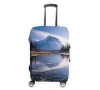 LYHVSFJW Copertura elastica per bagagli, con vista magnifica in Banff, lavabile, resistente, con aperture con cerniera, adatta per bagagli da 48 a 81 cm, bianco, M, Fiori e Animali