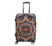 LYHVSFJW Copertura elastica per bagagli, motivo mandala, lavabile, resistente, con aperture per cerniera, adatta per bagagli da 48-81 cm (), bianco, S, Fiori e Animali