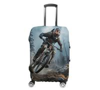 LYHVSFJW Copertura elastica per bagagli, per mountain bike, da torneo, lavabile, resistente, con aperture con cerniera, adatta per bagagli da 48 a 81 cm (), bianco, M, Fiori e Animali