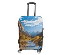 LYHVSFJW Copertura elastica per bagagli Zion National Park, lavabile, custodia da viaggio resistente con aperture con cerniera, adatta per bagagli da 48-81 cm (), bianco, L, Fiori e Animali