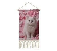 LYHVSFJW Decorazione da parete con gatto e cuore, pittura artistica da appendere su tela per soggiorno, cornice decorativa per poster, stampe artistiche retrò, striscione da appendere per interni