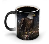 LYHVSFJW Eagle - Tazza da caffè in ceramica che cambia il calore, tazza da tè personalizzata, 325 ml, sublimazione, per bevande calde e fredde, casa, ufficio, feste