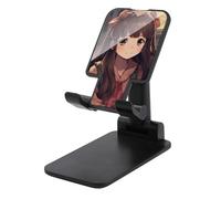 LYHVSFJW Little Woman in Anime Supporto per telefono cellulare pieghevole regolabile per scrivania Supporto per cellulare da tavolo portatile con base antiscivolo adatto a tutti gli smartphone