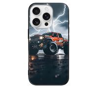LYHVSFJW Monster Truck Black Sky Roar Custodia per telefono compatibile per iPhone 16/Pro Cover protettiva antiurto in vetro sottile