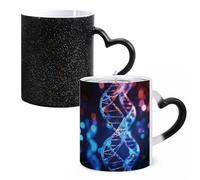 LYHVSFJW Novità tazza da caffè - DNA Genetic Helix tazza da caffè in ceramica cambia calore tazza di vetro novità tazza da tè personalizzato 325 ml sublimazione tazze per bevande calde e fredde, casa