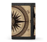 LYHVSFJW Portafoglio pieghevole a tre pieghe con fiori colorati e farfalle, con 8 scomparti per carte, tasca sottile con cerniera per monete, diviso, per uomini e donne, Compass Wind Road Visualizza