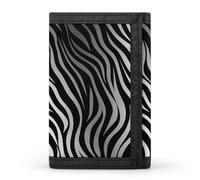 LYHVSFJW Portafoglio pieghevole a tre pieghe con fiori colorati e farfalle, con 8 scomparti per carte, tasca sottile con cerniera per monete, diviso, per uomini e donne, Stampa zebrata., Taglia unica