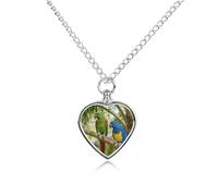 LYHVSFJW Rainforest - Collana con doppia urna a forma di pappagallo, per ceneri e cuori, collana per cremazione di cani e gatti, ciondolo per animali domestici