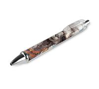 LYHVSFJW Simpatica giraffa con occhiali da sole colorati Penna a sfera retrattile inchiostro nero penne a sfera super morbida impugnatura 0,5 mm penna a inchiostro punta media penne da ufficio 1 pz