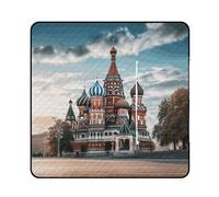 LYHVSFJW Tappetino da picnic convertibile con cerniera a forma di Cattedrale di San Basilio, quadrato, rosso, con cerniera, extra large, impermeabile e isolante, con design a borsa, pieghevole, per